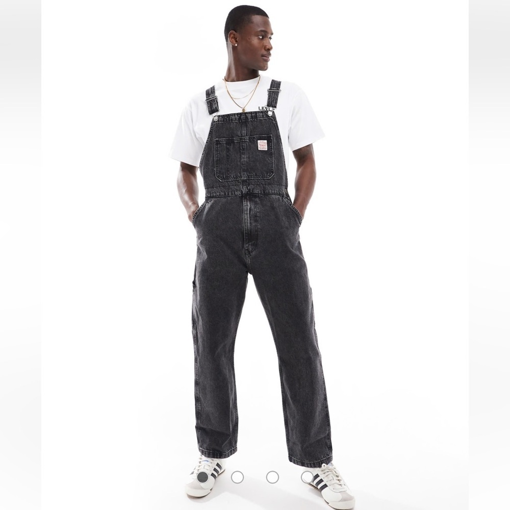 Levi's Red Tab Denim Dungarees In Washed Black